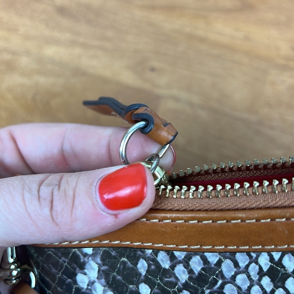 Dooney & Bourke Python Metallic Wristlet Red Inte… - image 7